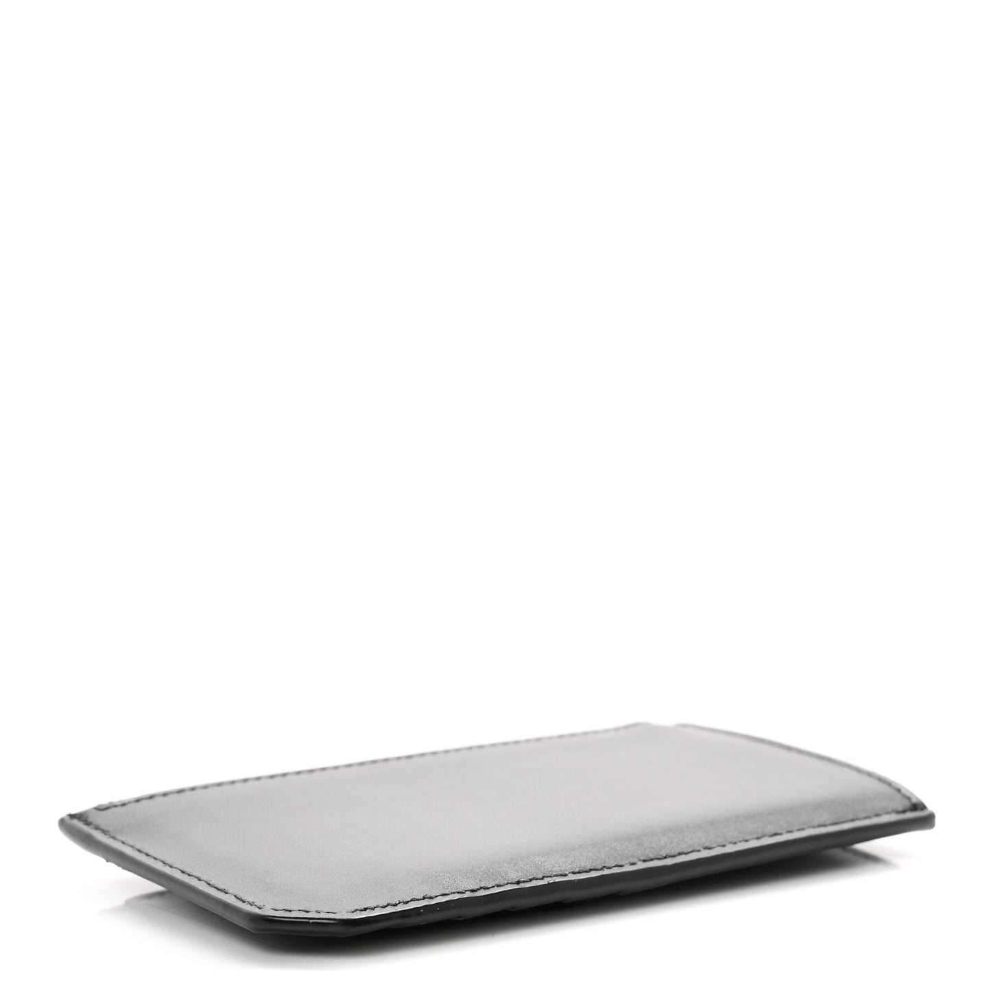 Calfskin 5 Fragments Zip Pouch Card Holder Black