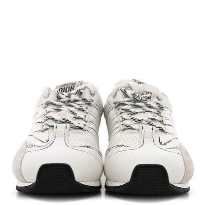 Christian Dior Calfskin Nylon Womens D-Sketch Sneakers 39 White 3 of 11