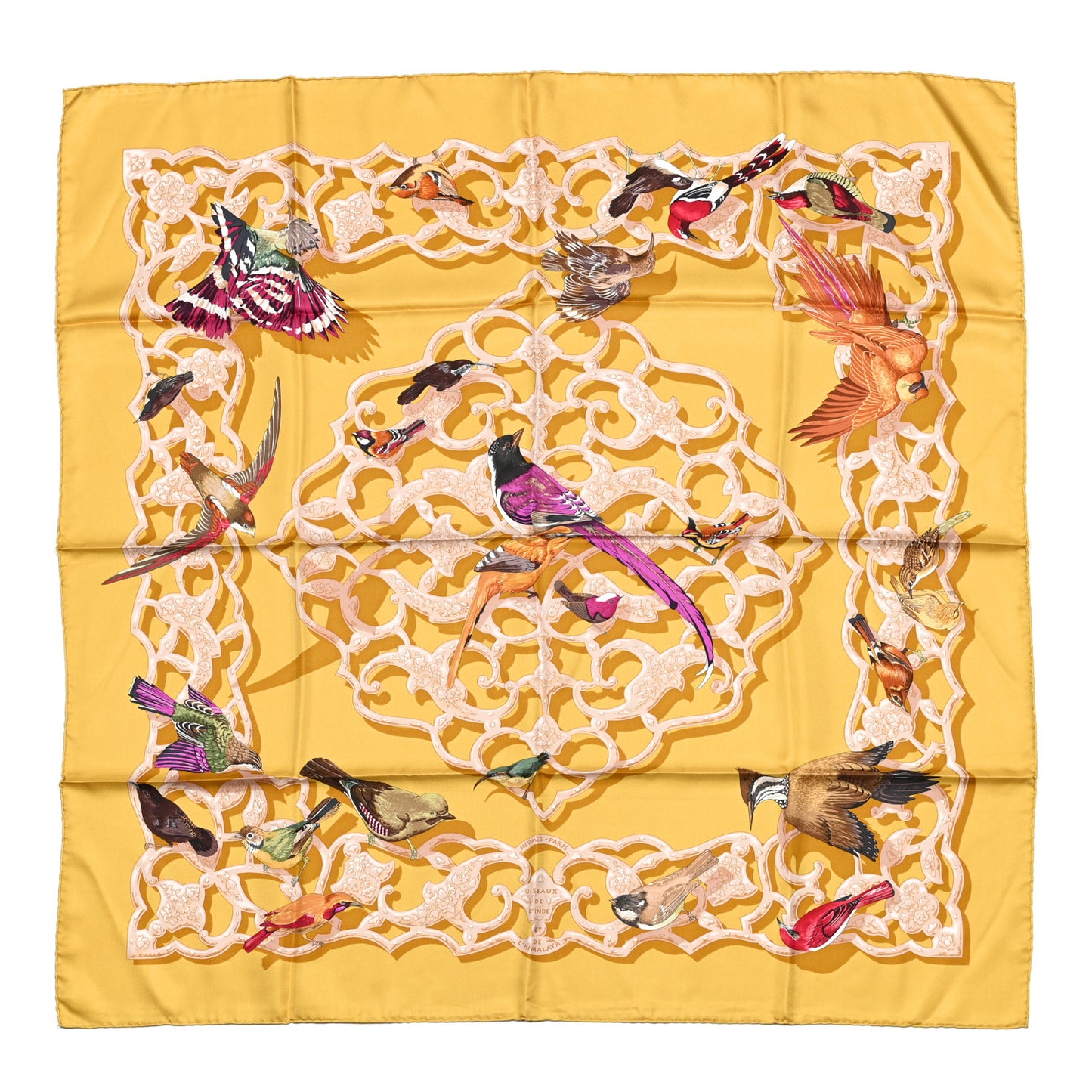 Silk Oiseaux De L’Inde Et De L’Himalaya 90 Scarf