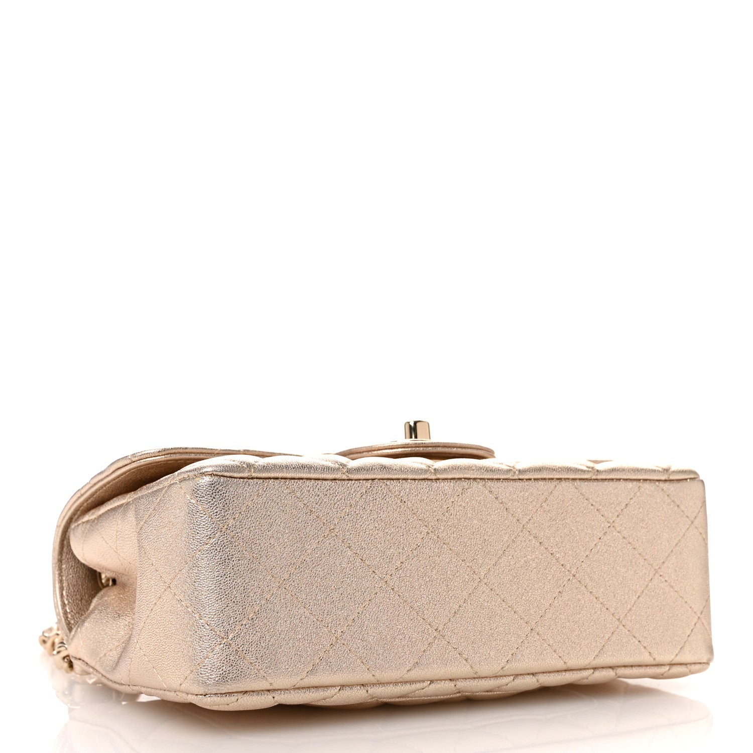 Chanel Metallic Lambskin Quilted Mini Rectangular Flap Gold 4 of 10