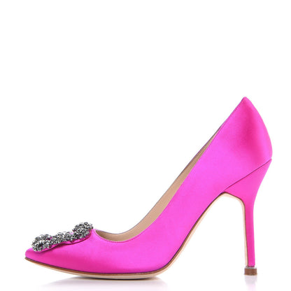 FASHIONPHILE MANOLOBLAHNIKSatinCrystalHangisiPumps36Pink 1 of 11