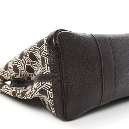 Hermes Toile SO H Vache Country Garden Party 36 MM Chocolate 8 of 9