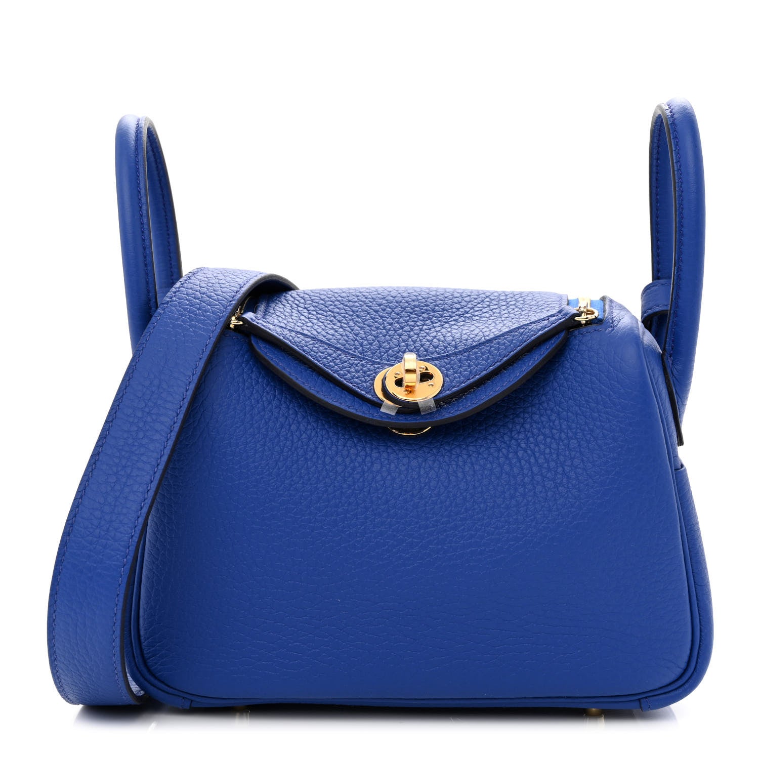 Hermes Taurillon Clemence Mini Lindy 20 Bleu Electrique 1 of 10