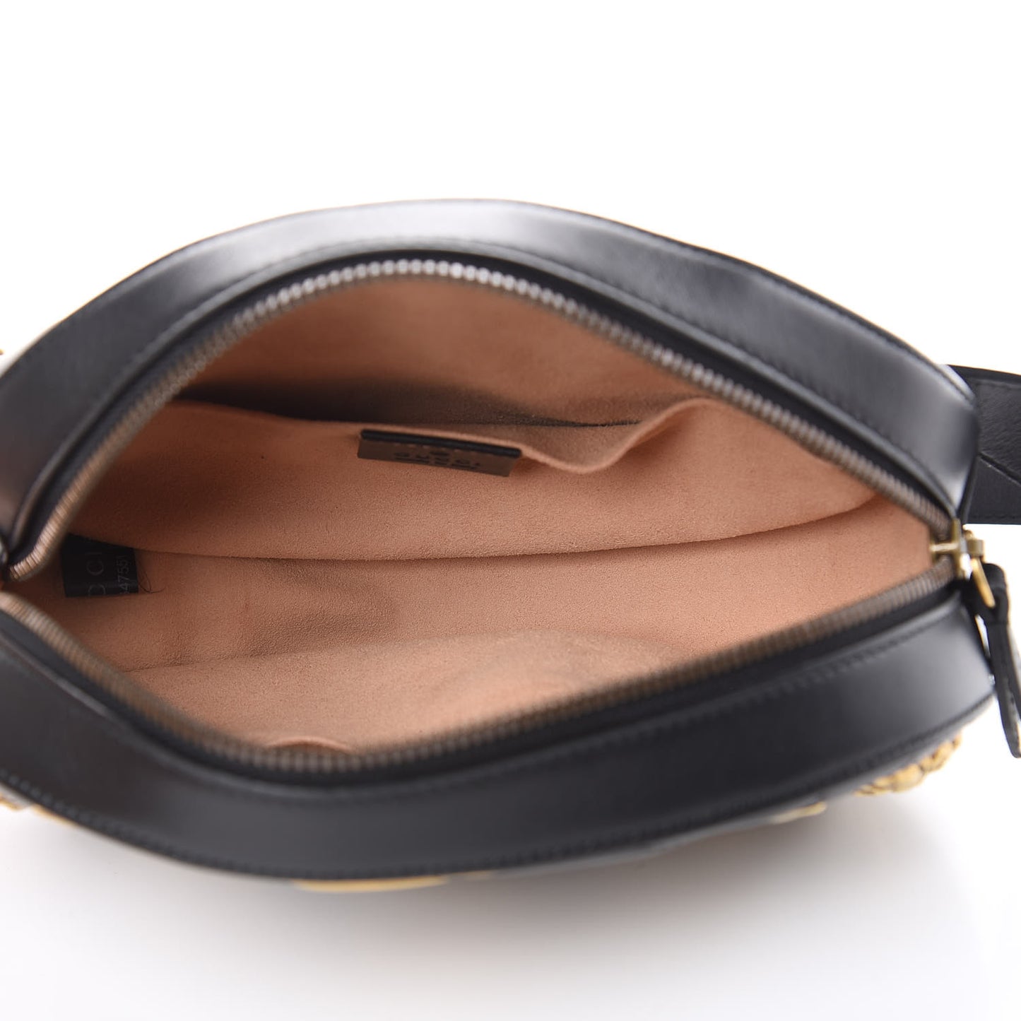 Calfskin Matelasse Animal Studs GG Marmont Belt Bag 95 38 Black
