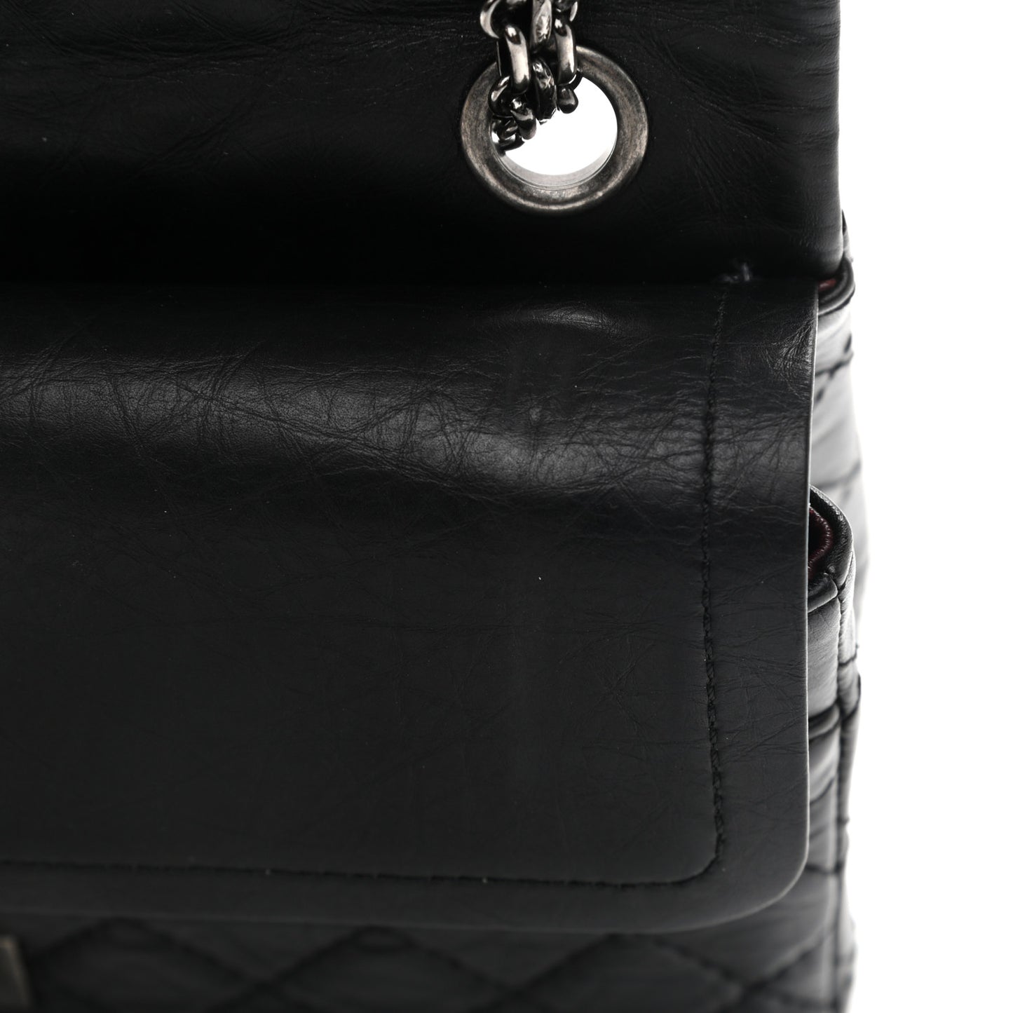Aged Calfskin Quilted 2.55 Reissue 225 Flap Black