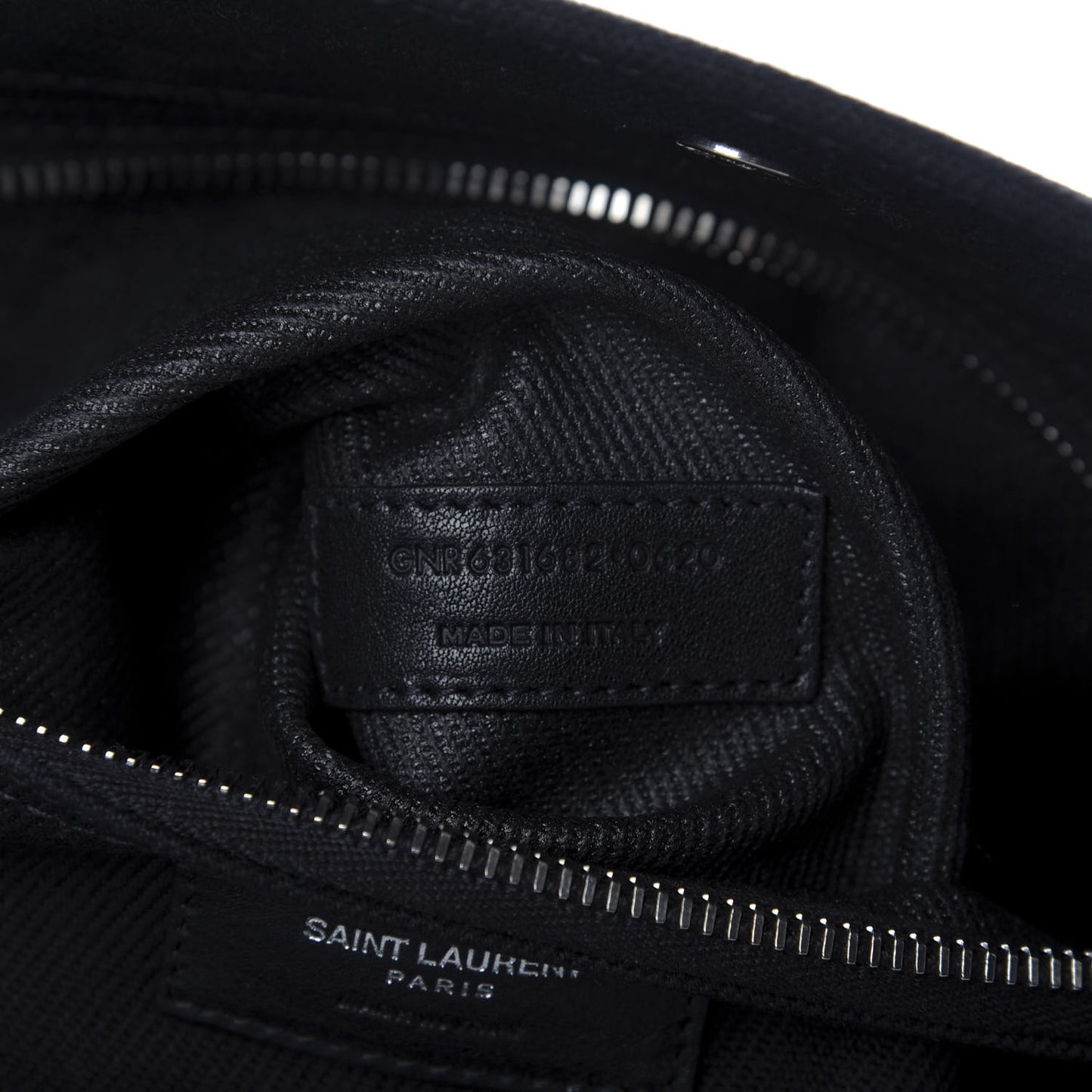 Linen Calfskin Rive Gauche North South Tote Black