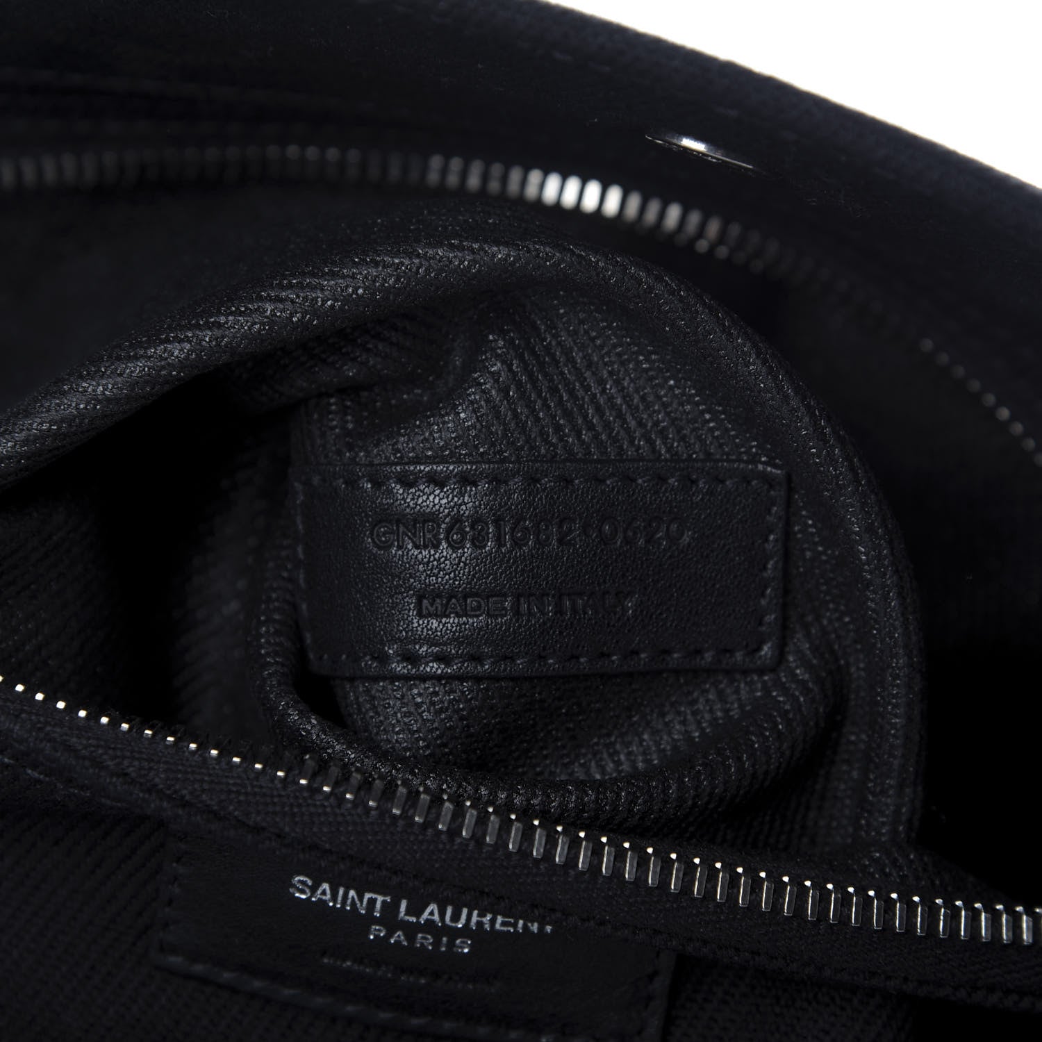 Saint Laurent Linen Calfskin Rive Gauche North South Tote Black 9 of 9