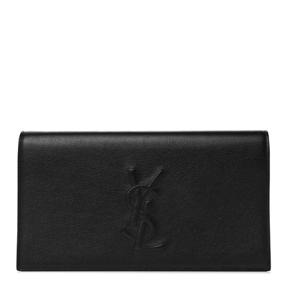 Saint Laurent Calfskin Monogram Large Belle De Jour Clutch Black 1 of 11