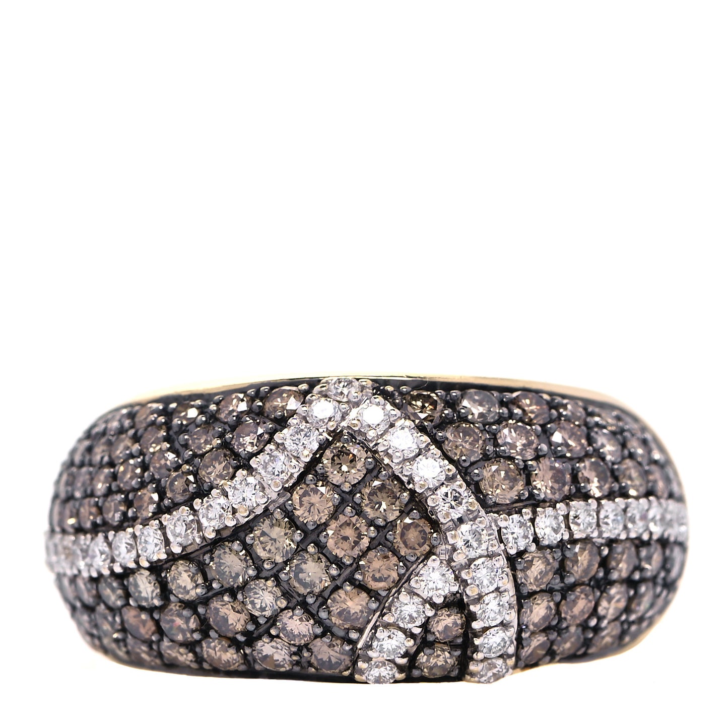 18K Yellow Gold Cognac Diamond Fantasia Ring 54 7