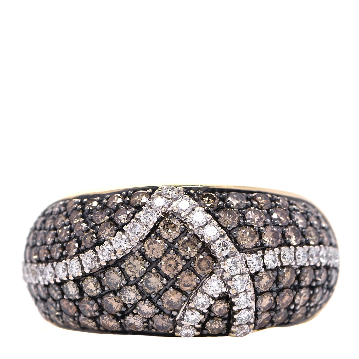 Roberto Coin 18K Yellow Gold Cognac Diamond Fantasia Ring 54 7 1 of 6