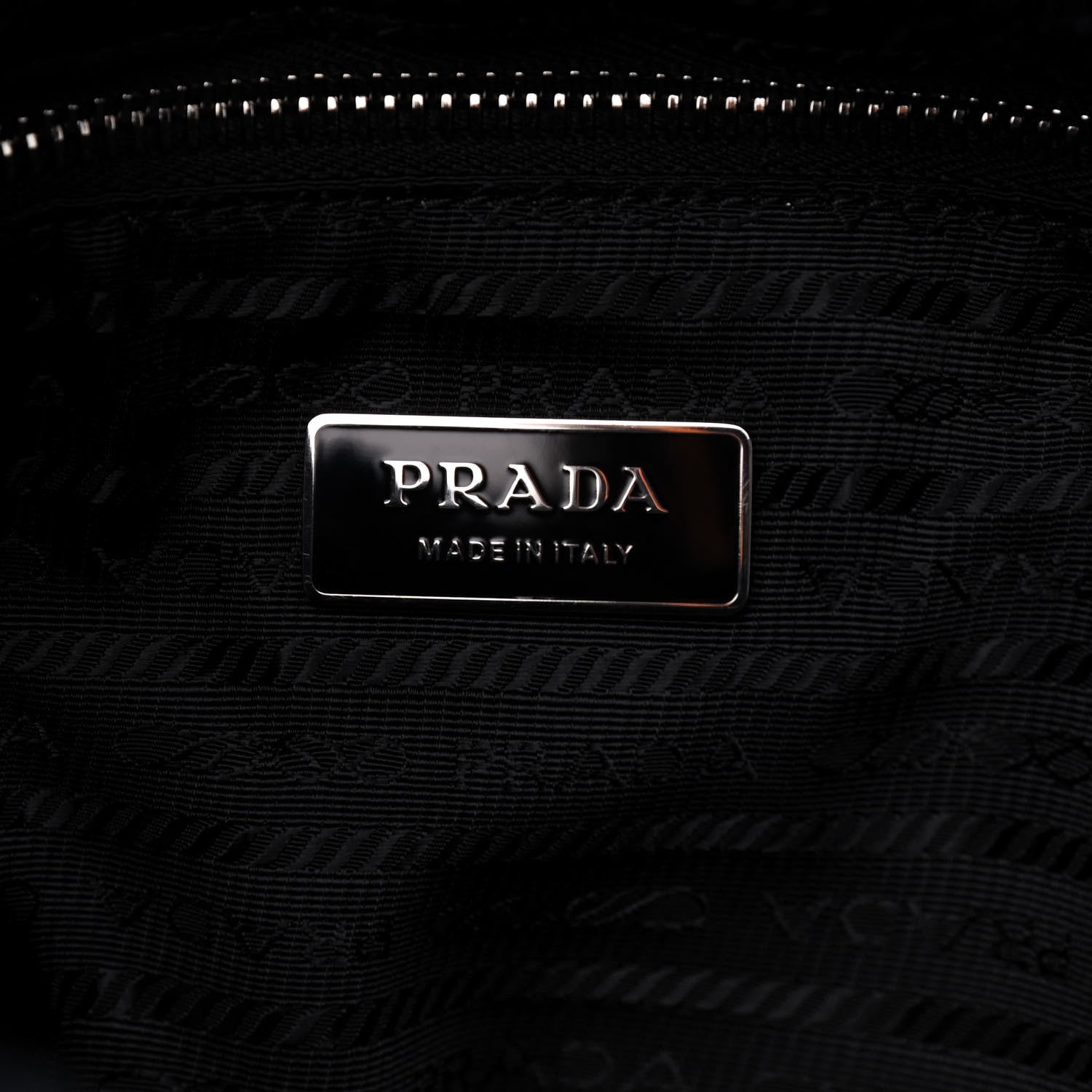 Prada Terry Cloth Tote Bag Black White 6 of 11