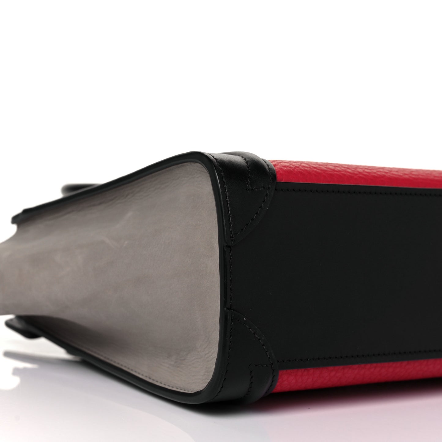 Bullhide Calfskin Nubuck Nano Tri-Color Luggage Bright Red