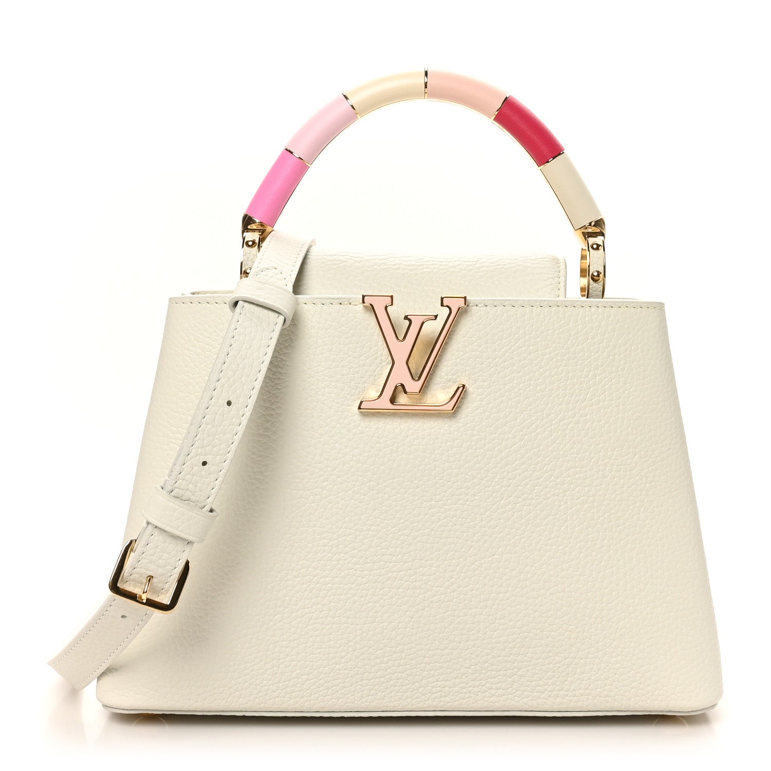 Louis Vuitton Taurillon Lambskin Calfskin Capucines BB Snow White 1 of 9