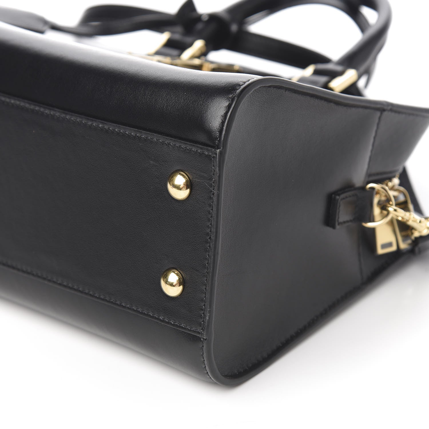 Saint Laurent Calfskin Monogram Baby Cabas Black 8 of 9