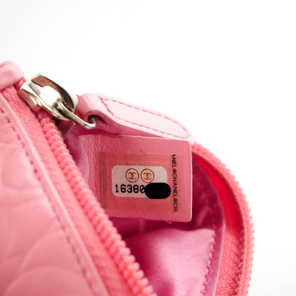 Chanel Lambskin Camellia Embossed Key Holder Case Pink 7 of 7