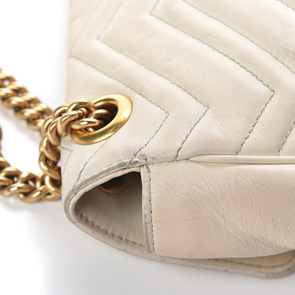 Gucci Calfskin Matelasse Medium GG Marmont Shoulder Bag White 18 of 19