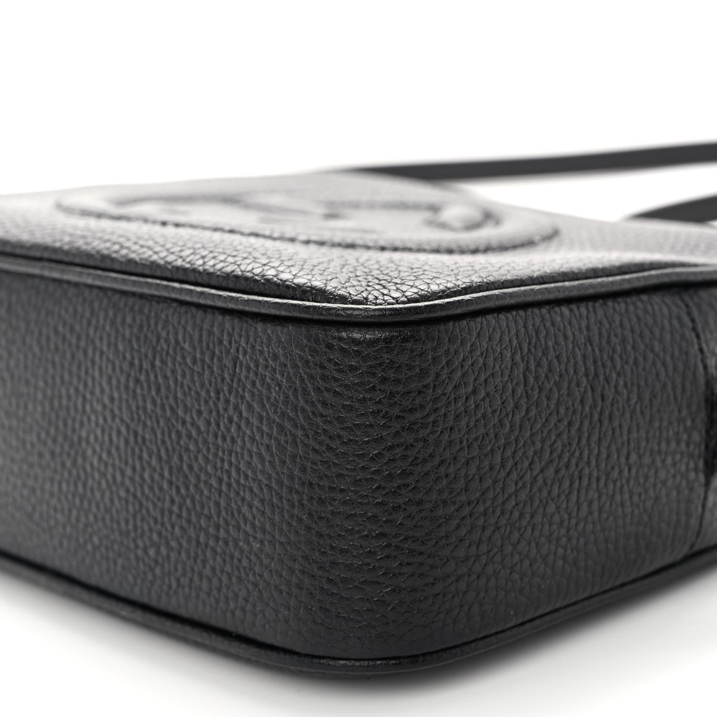 Pebbled Calfskin Small Soho Disco Bag Black