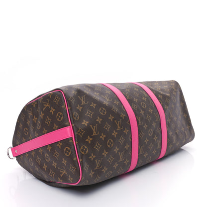 Louis Vuitton Monogram Macassar Keepall Bandouliere 50 Fuchsia 3 of 10