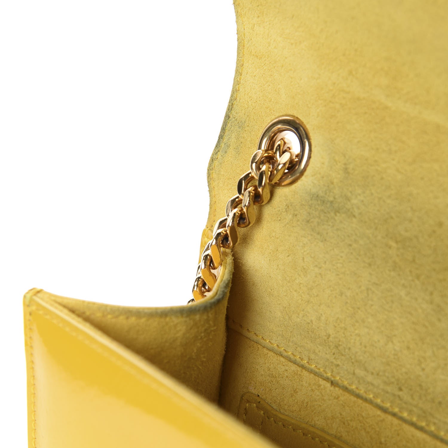 Saint Laurent Patent Small Classic Monogram Kate Satchel Yellow 14 of 17