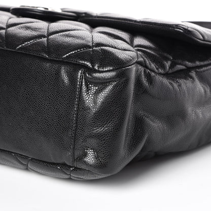 Chanel Glazed Caviar Quilted Stretch Spirit Messenger Bag Black 6 of 9