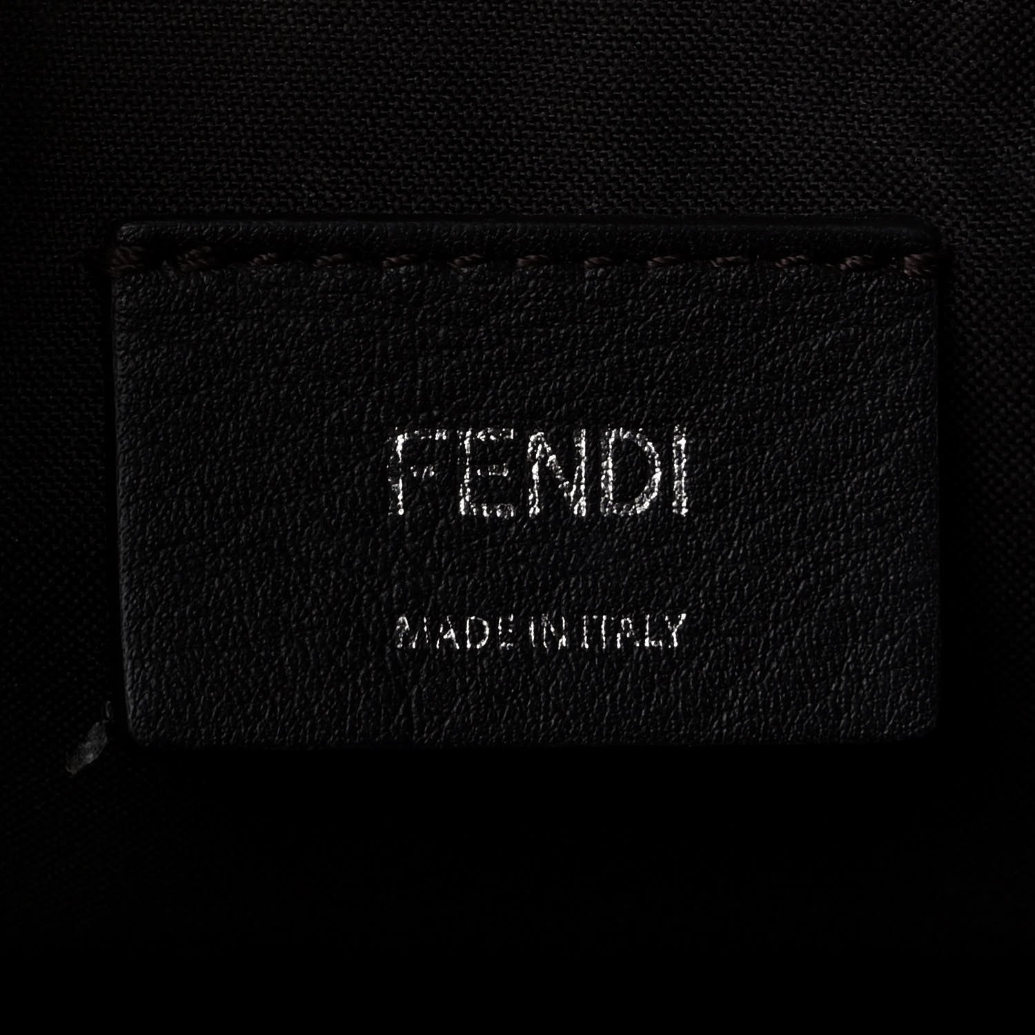 Fendi Vitello Dolce Bi-Color FF 1974 Embossed Medium By The Way Boston Bag Brandy Maya Black 7 of 12