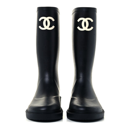Chanel Caoutchouk CC High Boots 36 Black 3 of 11