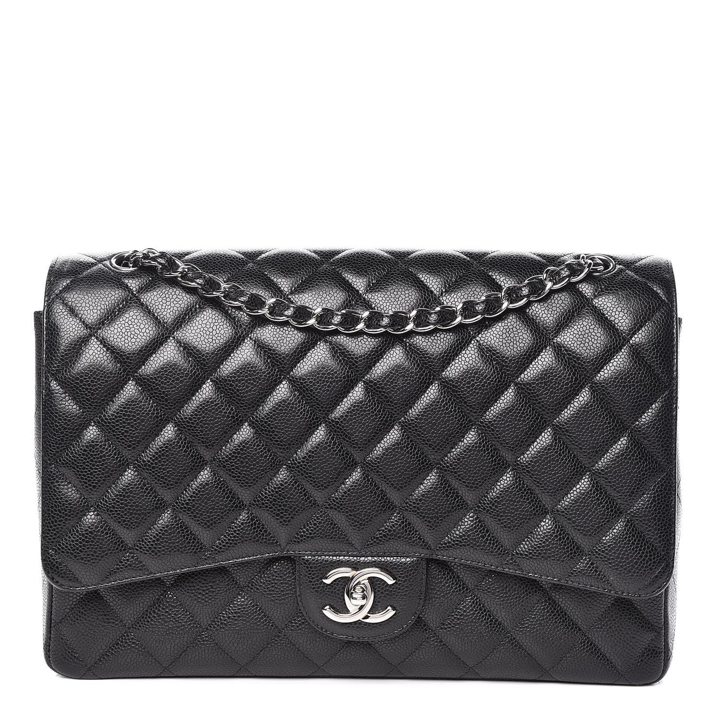 Caviar Quilted Maxi Double Flap Black