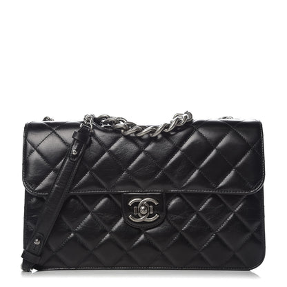 Chanel Glazed Calfskin Quilted Large Perfect Edge Flap Black 1 of 8