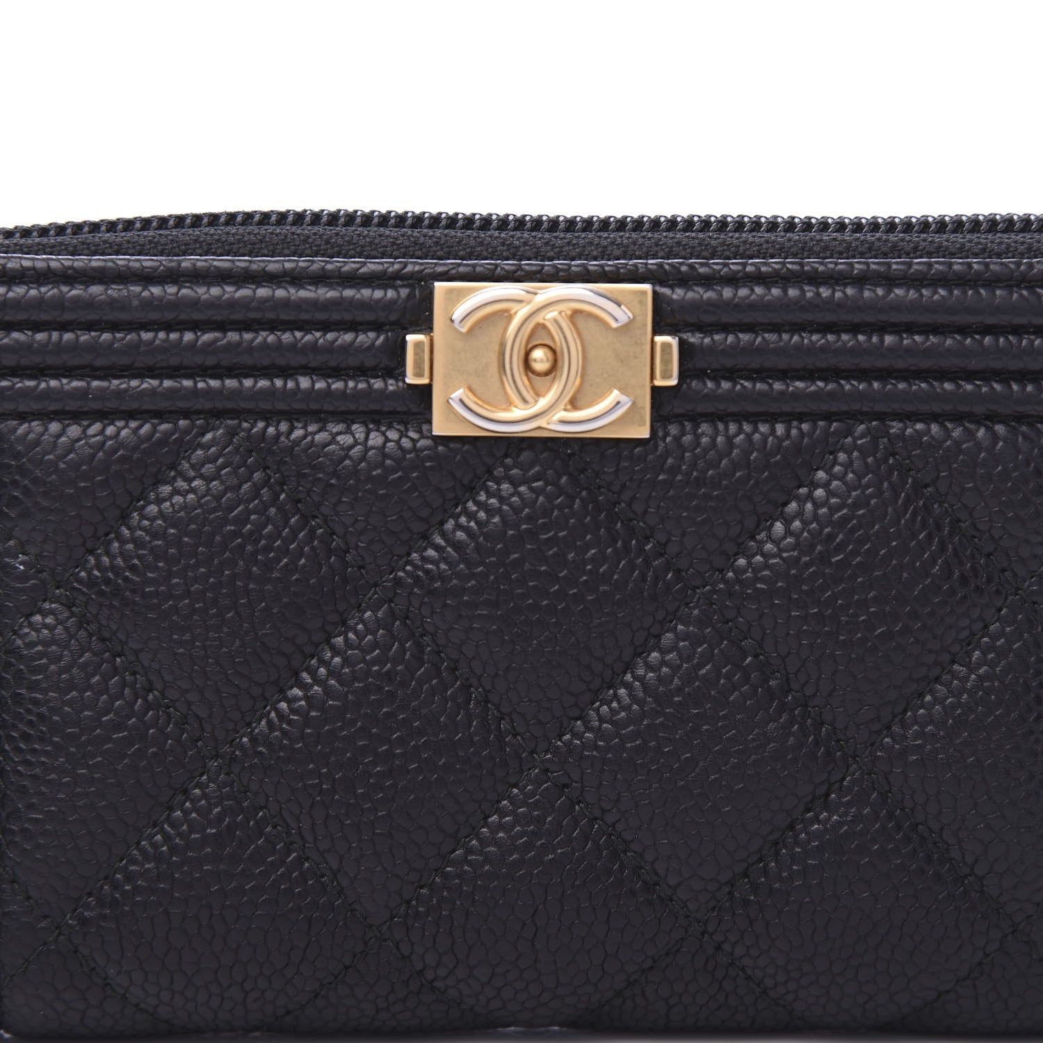 Chanel Caviar Quilted Small Boy Zip Around Wallet Black 11 of 12