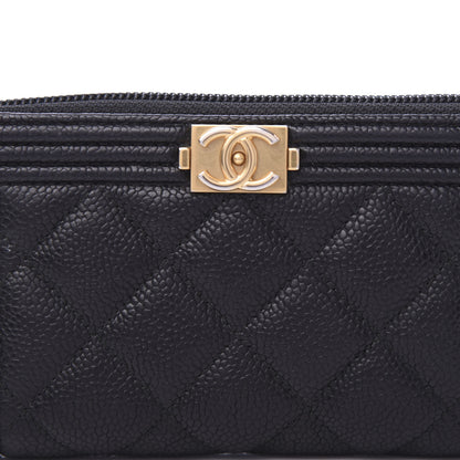 Chanel Caviar Quilted Small Boy Zip Around Wallet Black 11 of 12