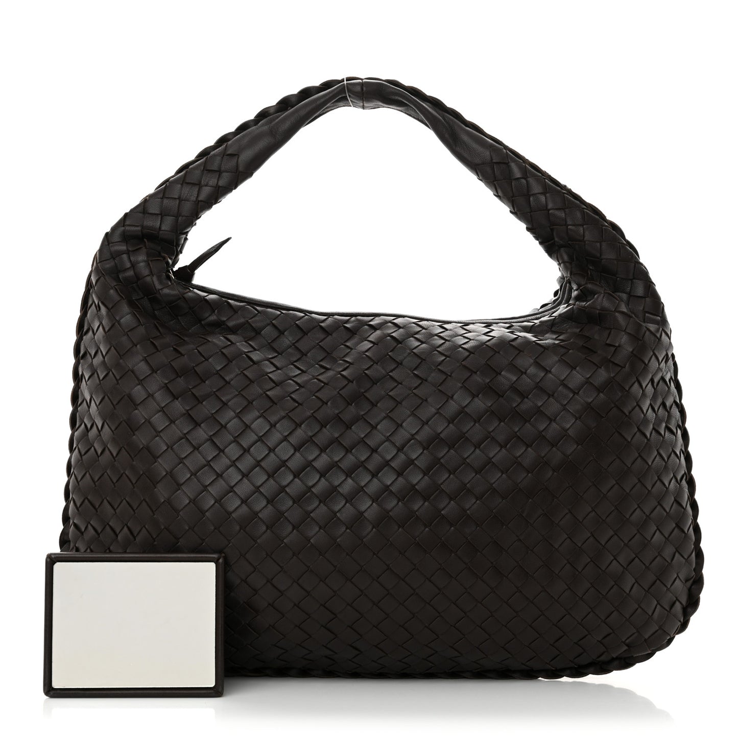 Nappa Intrecciato Medium Veneta Hobo Ebano