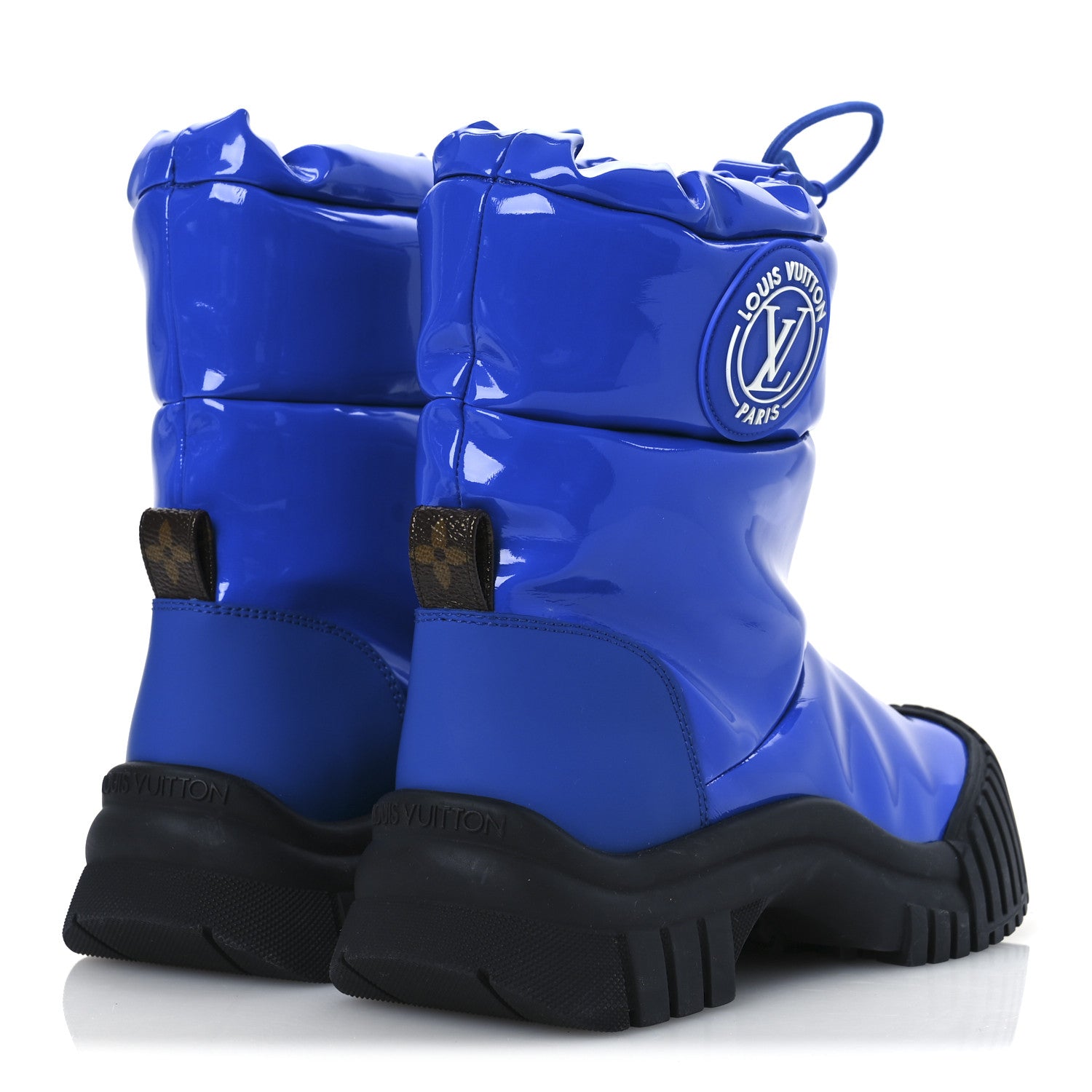 Louis Vuitton Patent Ruby Flat Half Boots 36 Blue 5 of 11