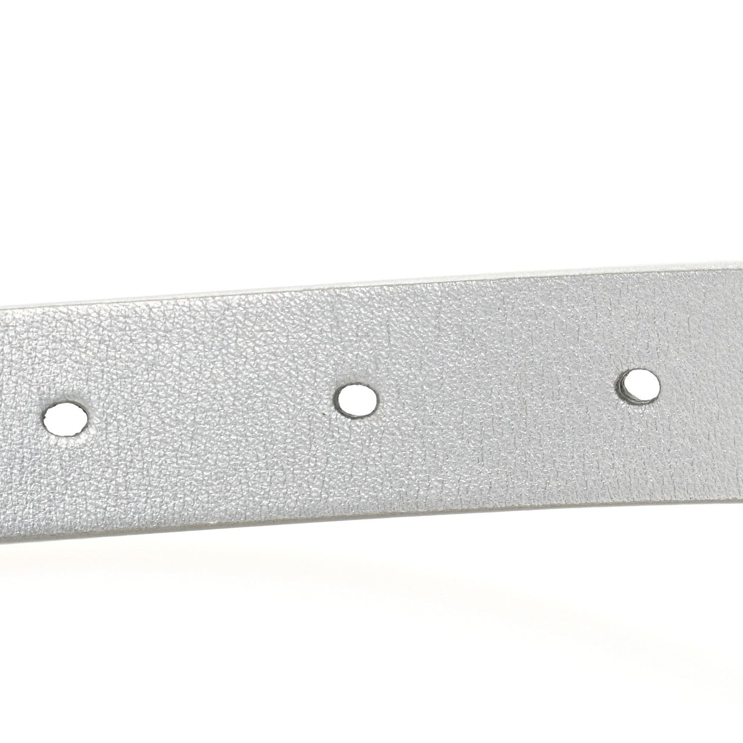 Metallic Calfskin Saddle Belt 80 32 Silver