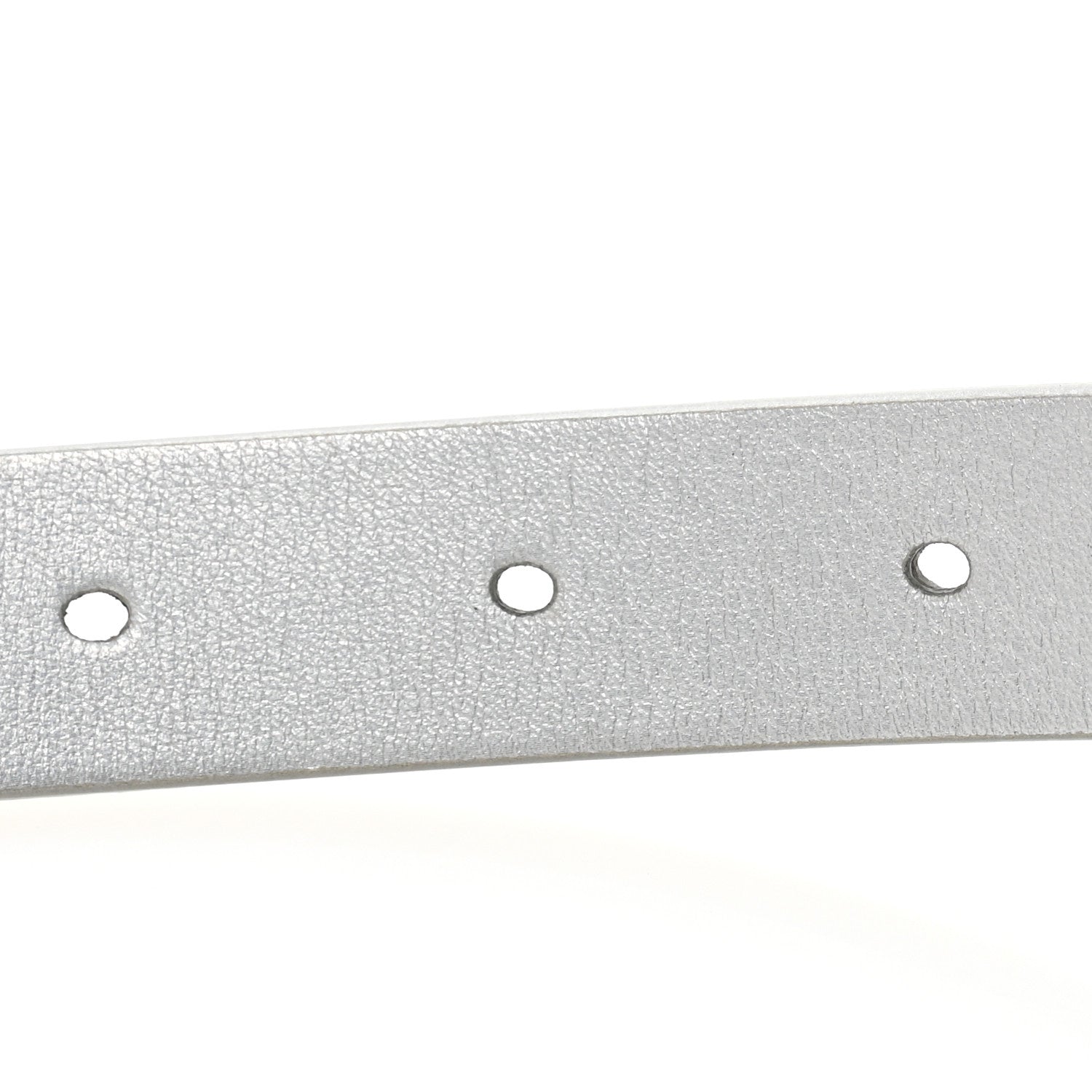 Christian Dior Metallic Calfskin Saddle Belt 80 32 Silver 5 of 8