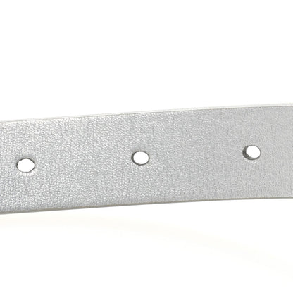 Christian Dior Metallic Calfskin Saddle Belt 80 32 Silver 5 of 8