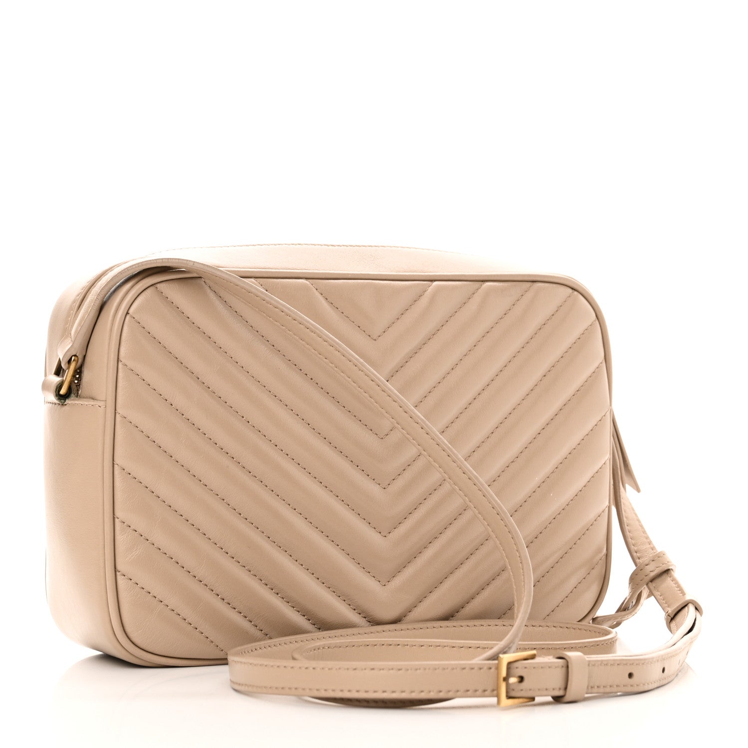 Saint Laurent Calfskin Matelasse Monogram Lou Camera Bag Dark Beige 3 of 11
