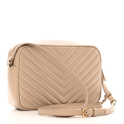 Saint Laurent Calfskin Matelasse Monogram Lou Camera Bag Dark Beige 3 of 11