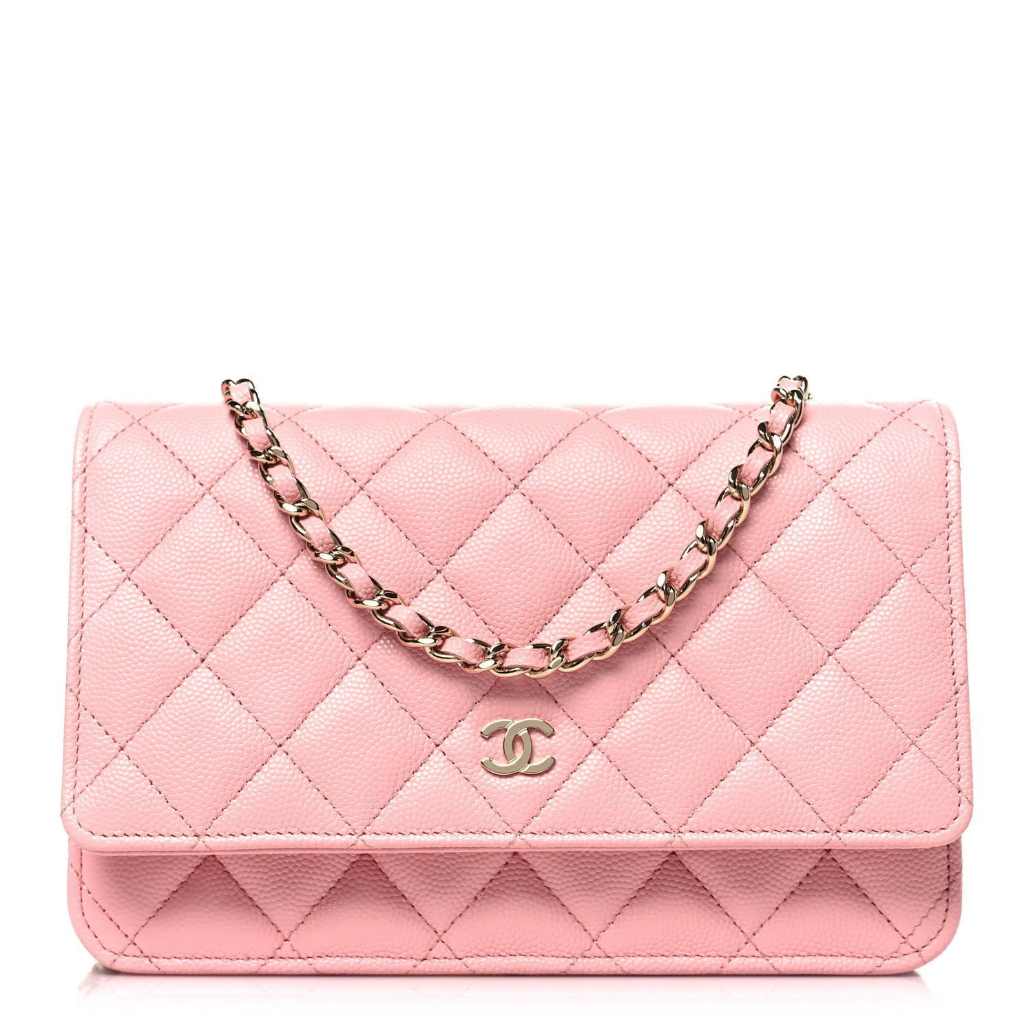 Chanel Caviar Quilted Wallet on Chain WOC Light Pink 1 of 11