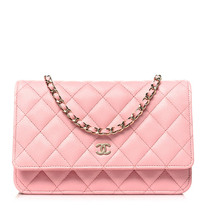 Chanel Caviar Quilted Wallet on Chain WOC Light Pink 1 of 11