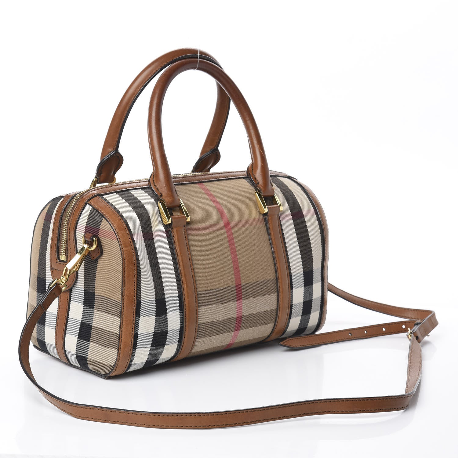 Burberry House Check Medium Alchester Bowling Bag Tan 2 of 9