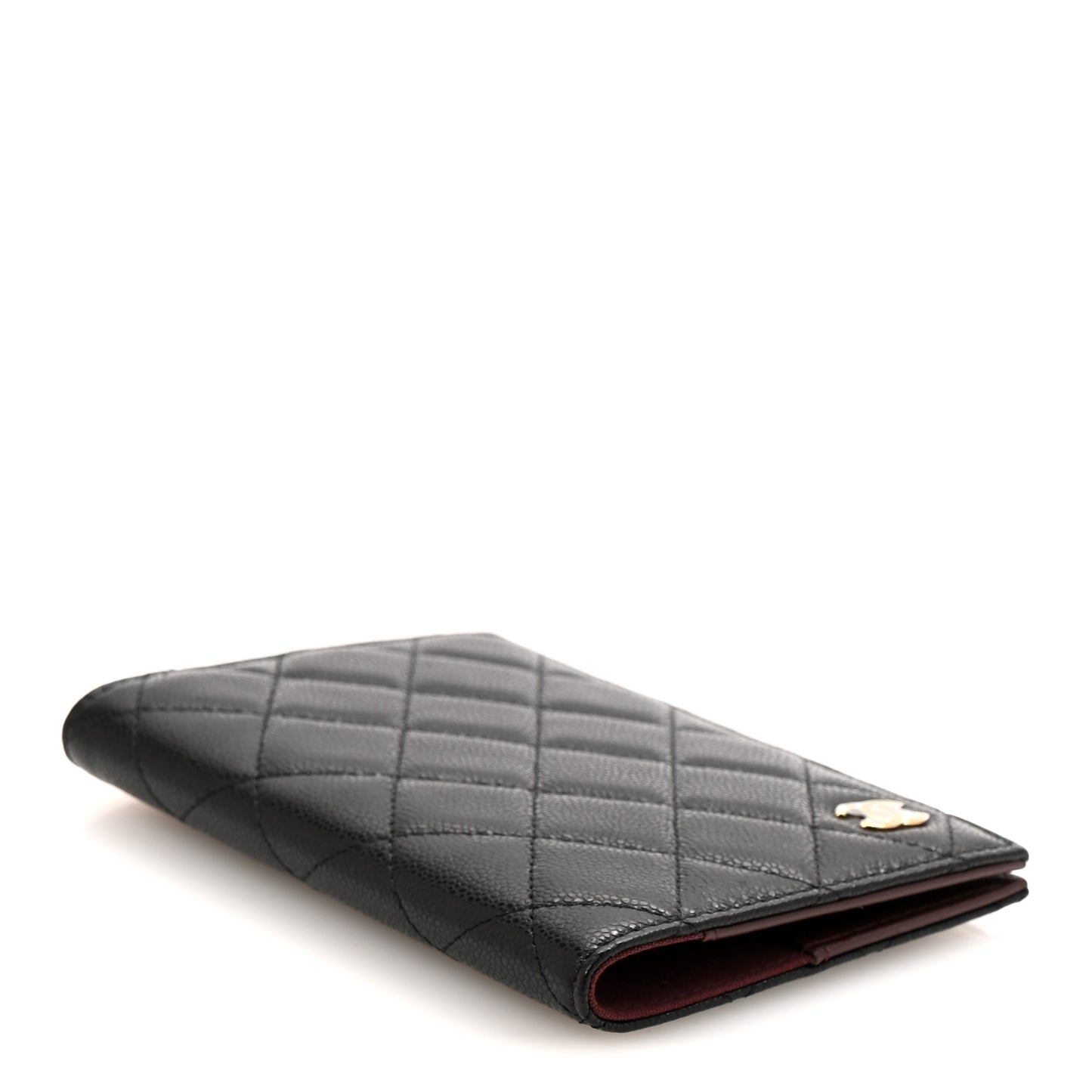 Caviar Quilted Passport Holder Black