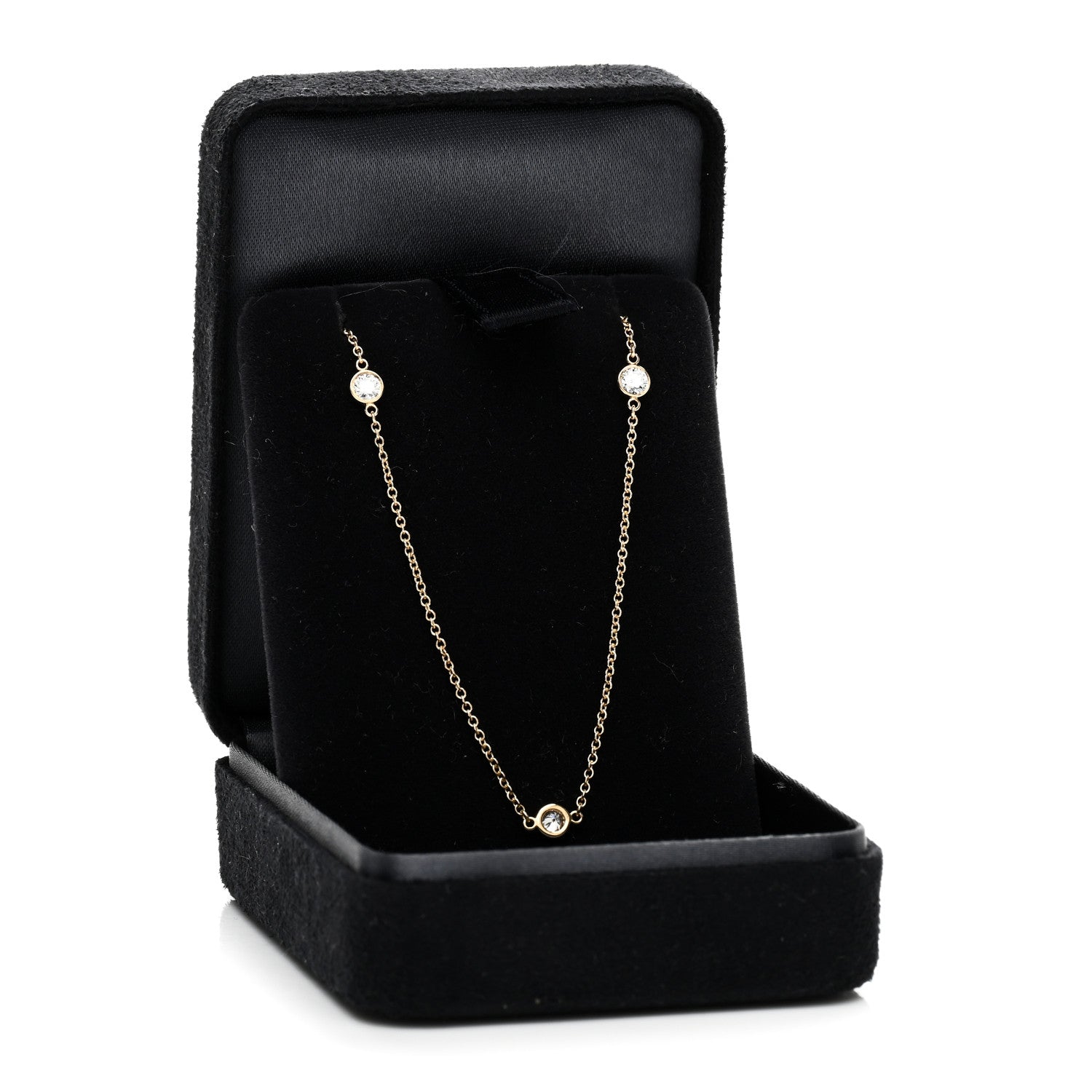 Tiffany 18K Yellow Gold Elsa Peretti Diamonds by the Yard 3 Station Necklace 5 of 5