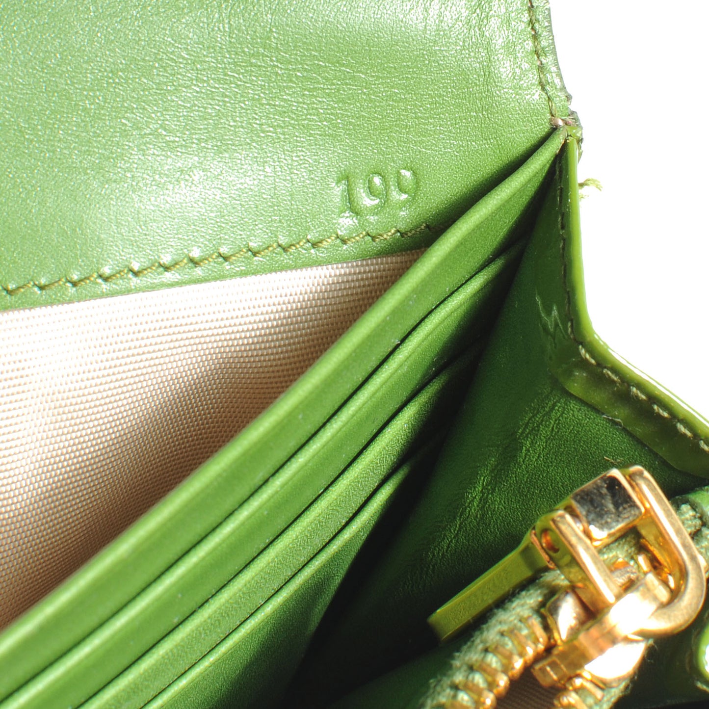Vernice Continental Wallet Green