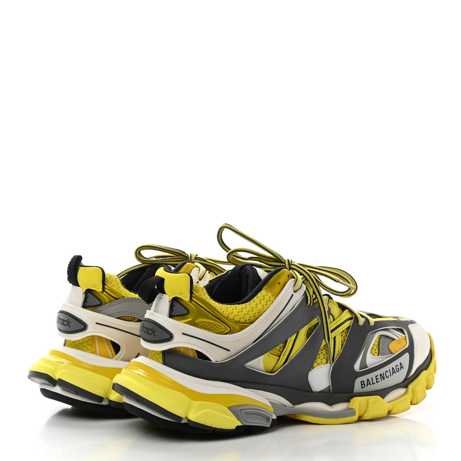 Balenciaga Mesh Nylon Womens Track Sneakers 39 Jaune Black White 4 of 11