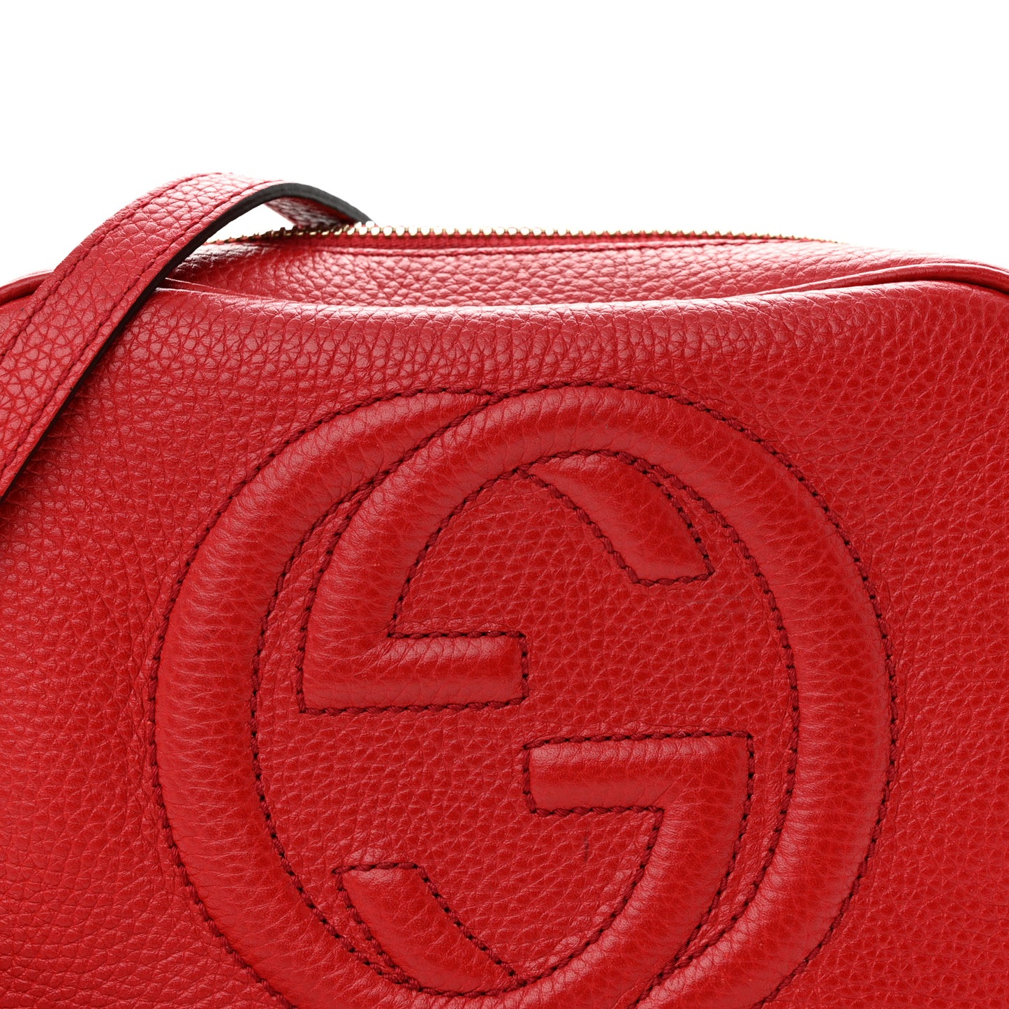 Pebbled Calfskin Small Soho Disco Bag Tabasco Red