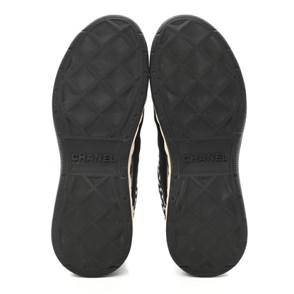 Chanel Suede Calfskin Embroidered CC Sneakers 40 Black 5 of 11