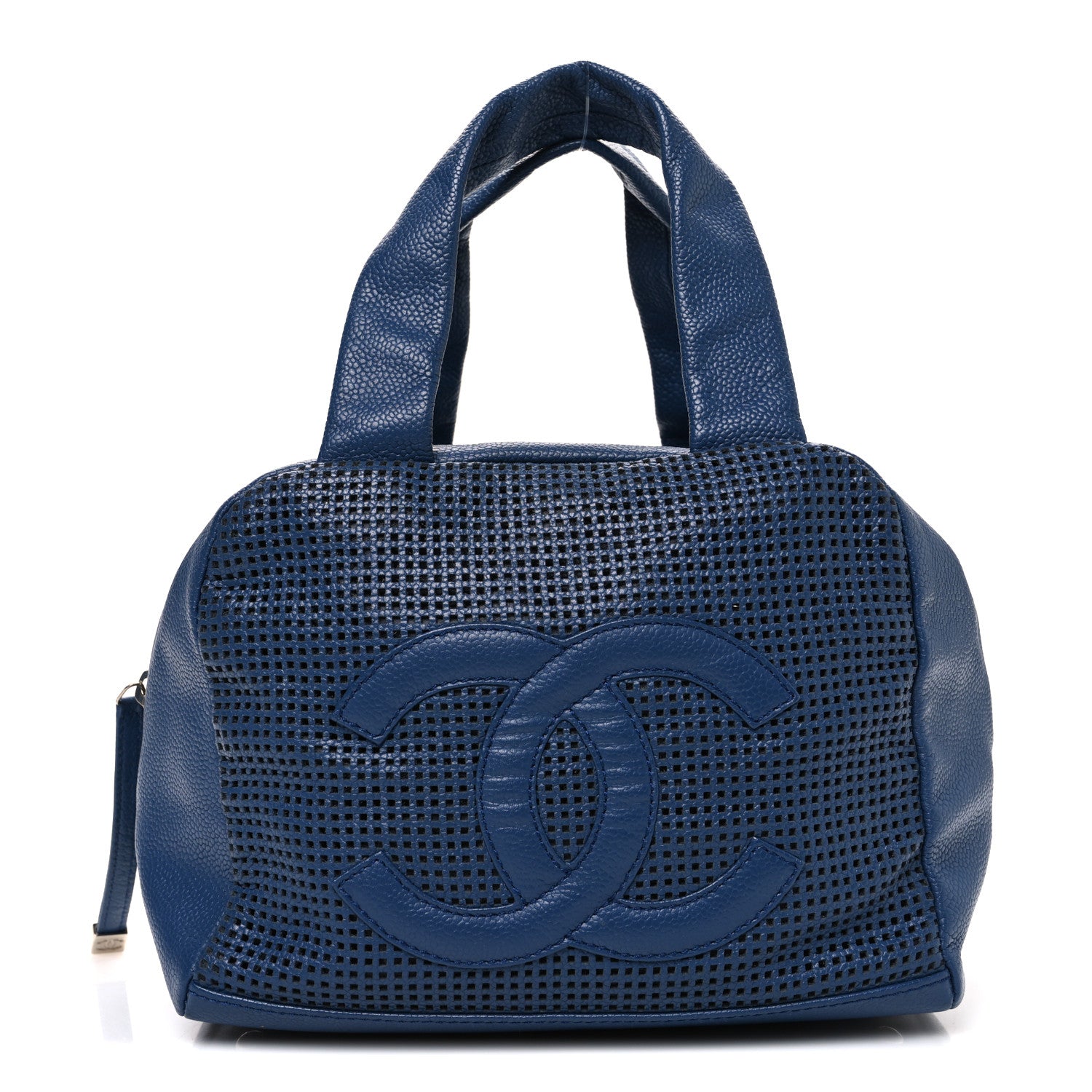 Chanel Caviar Perforated Bowler Blue 1 of 11