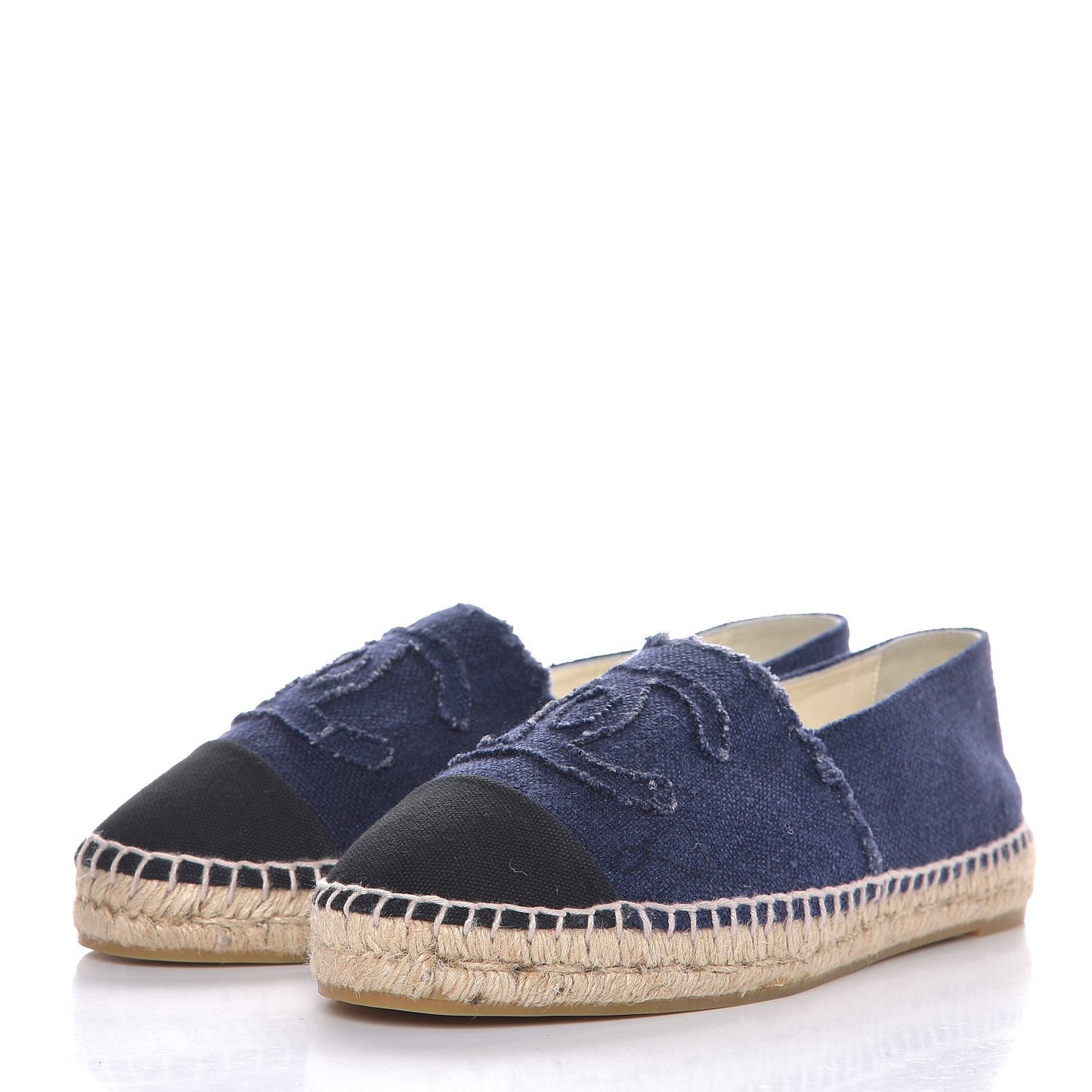 Linen CC Espadrilles 42 Navy Black