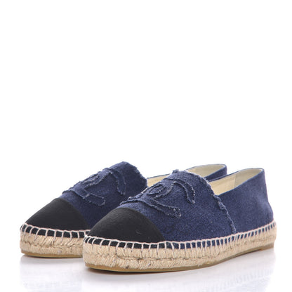 Chanel Linen CC Espadrilles 42 Navy Black 3 of 9