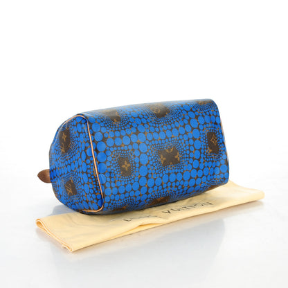 Louis Vuitton Monogram Kusama Town Speedy 30 Blue 4 of 8